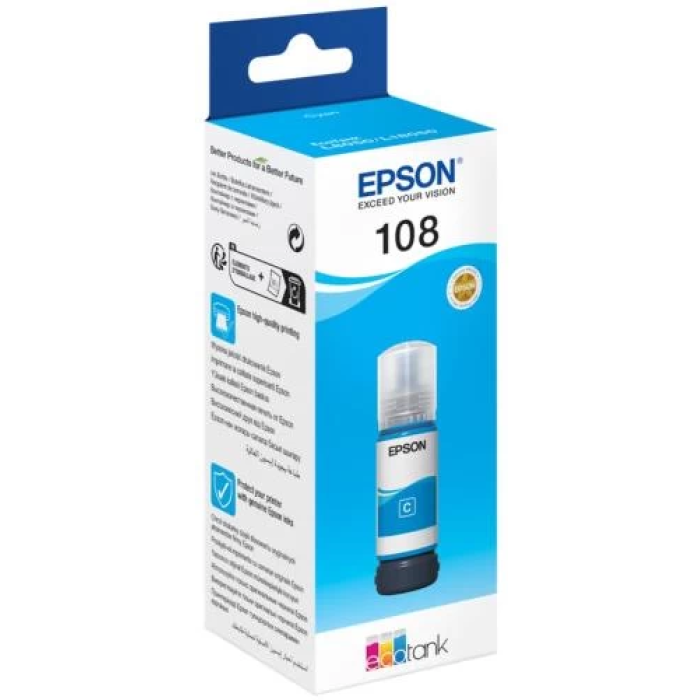 Чорнило Epson 108 Cyan для принтерів L8050 і L18050