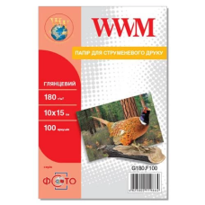 Фотопапір (глянцевий папір) WWM A6 10х15 180 г/м², 100 аркушів