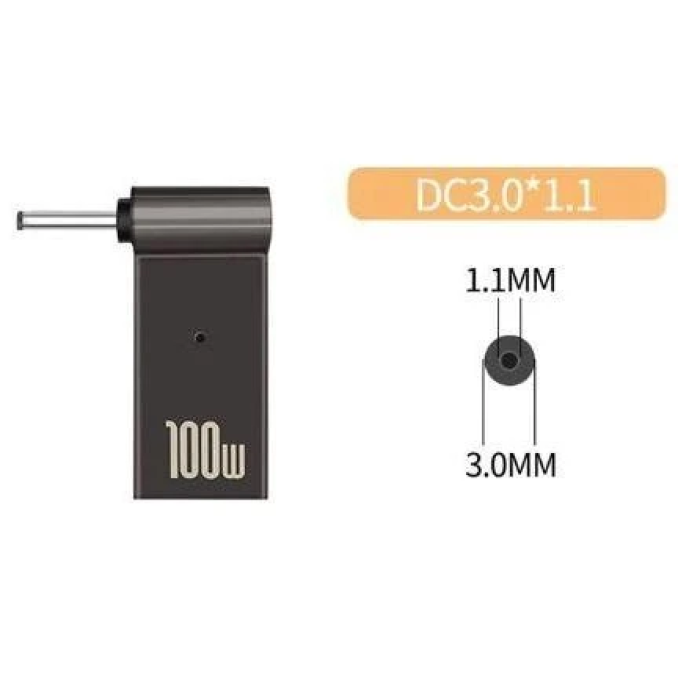 Адаптер живлення STLab USB Type-C PD — DC, 100 Вт