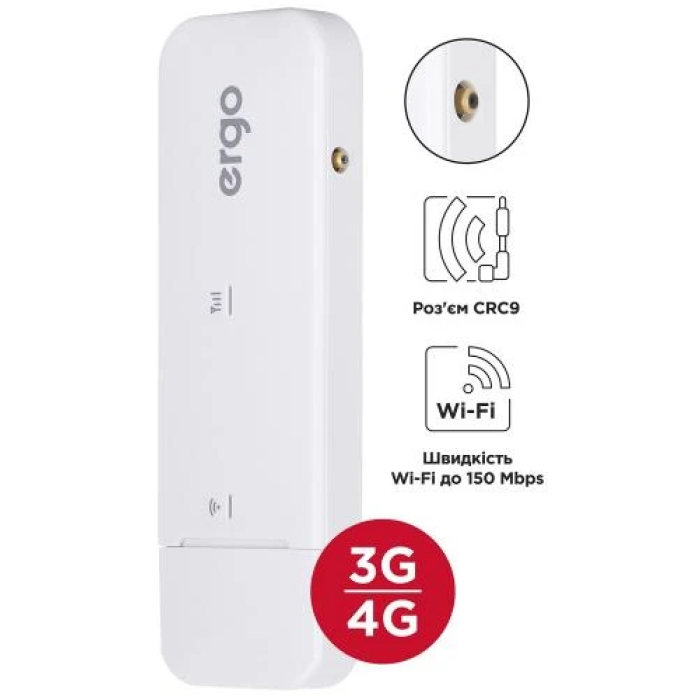 4G модем Ergo W023-CRC9 з Wi‑Fi та підключенням зовнішньої антени