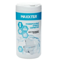 Вологі серветки для пластикових поверхонь (чистячі серветки) Maxxter 100 шт
