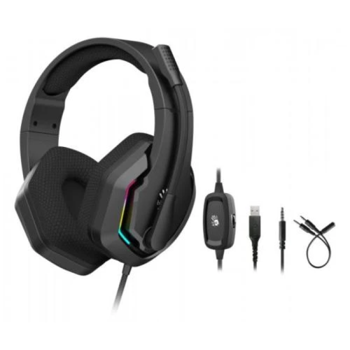 Ігрова гарнітура Bloody G260P — чорна, 3,5 мм + USB
