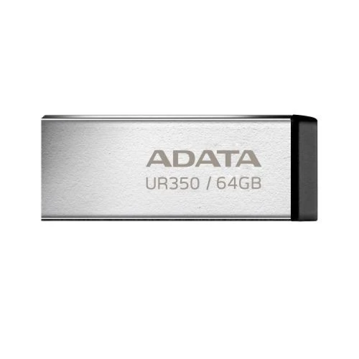 USB-флешка ADATA UR350 на 64 ГБ, сріблясто-чорна