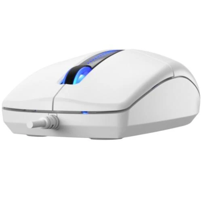 Оптична USB-миша A4Tech N-530 White із синім підсвічуванням