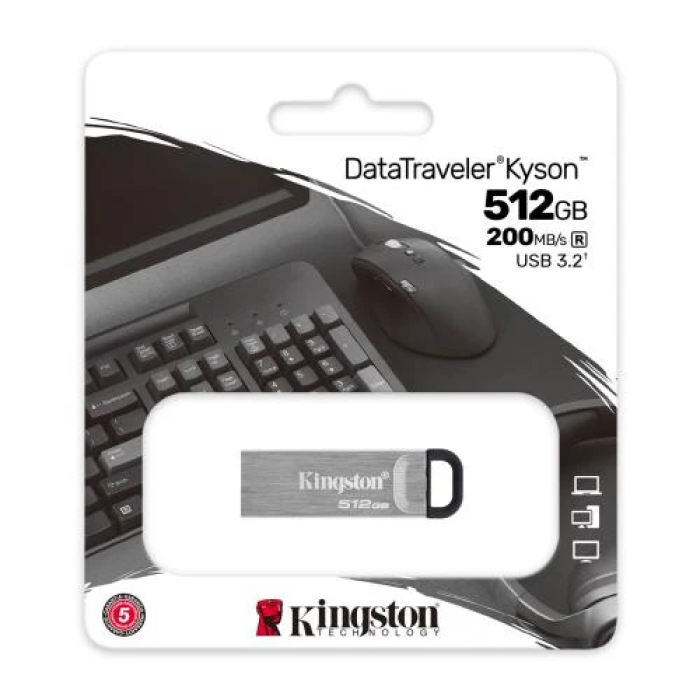 USB-флешка Kingston DataTraveler Kyson 512 ГБ зі швидким USB 3.2