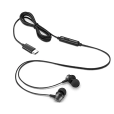 Дротові навушники (гарнітура) Lenovo In-Ear Headphones Type-C чорні, кабель 1,2 м