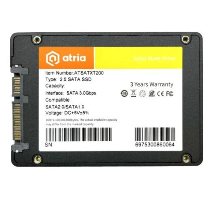 SSD Atria XT200 на 128 ГБ — SATA3, 2.5 дюйма