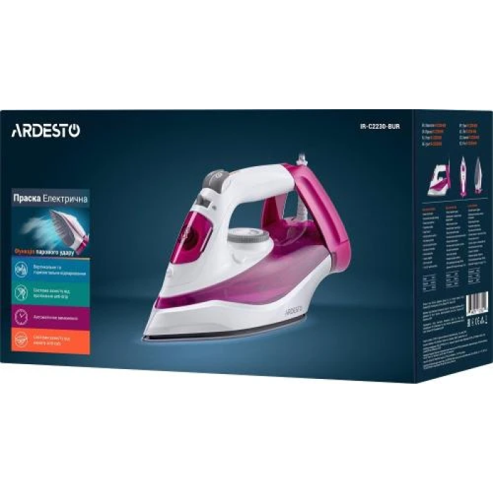 Праска Ardesto IR-C2230-BUR із керамічною підошвою, 2200 Вт