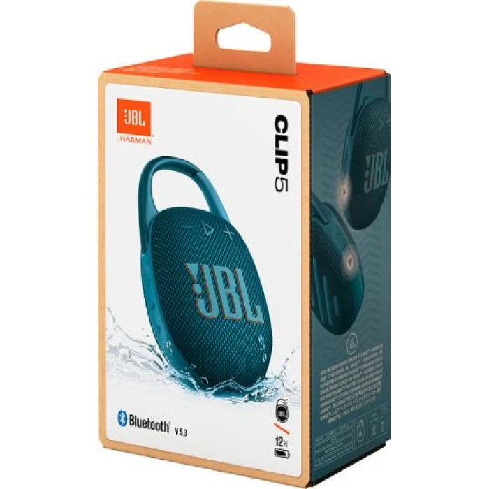 Портативна Bluetooth-колонка JBL Clip 5 Blue — 7 Вт, IP67