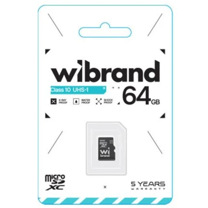 Карта пам’яті Wibrand microSDXC 64 ГБ Class 10 UHS-I U1
