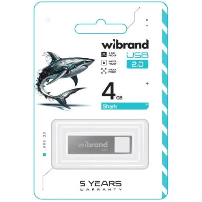 Флешка Wibrand Shark на 4 ГБ із USB 2.0