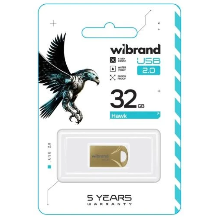 USB-флешка Wibrand Hawk 32 ГБ золотого кольору