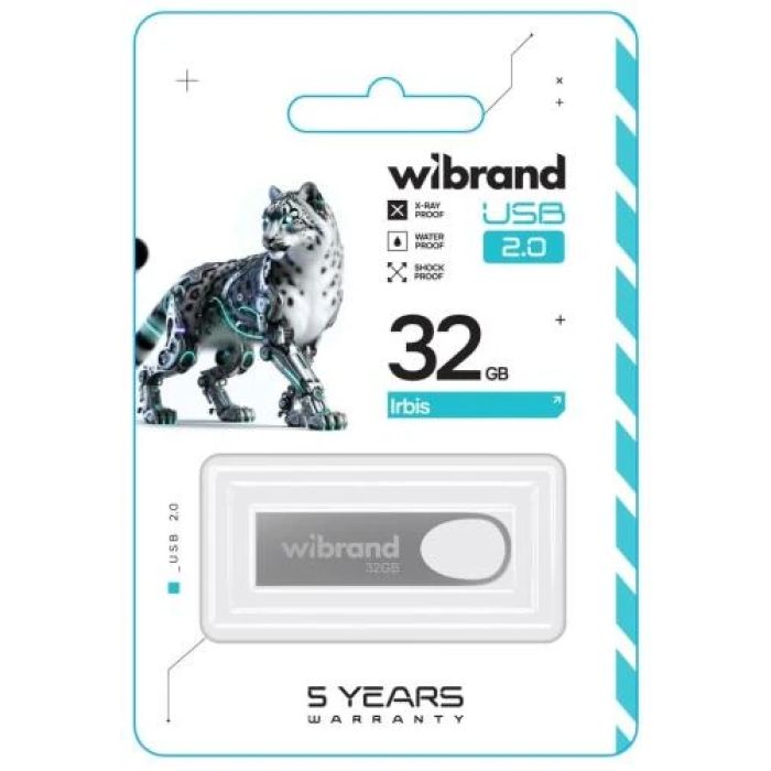 Сріблястий USB-накопичувач Wibrand Irbis на 32 ГБ