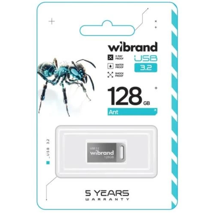Флеш-накопичувач Wibrand Ant 128 ГБ Silver з USB 3.2 Gen 1