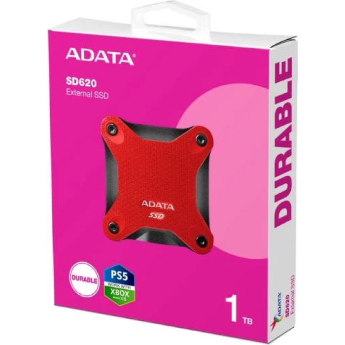 Зовнішній SSD ADATA SD620 на 1 ТБ у червоному корпусі