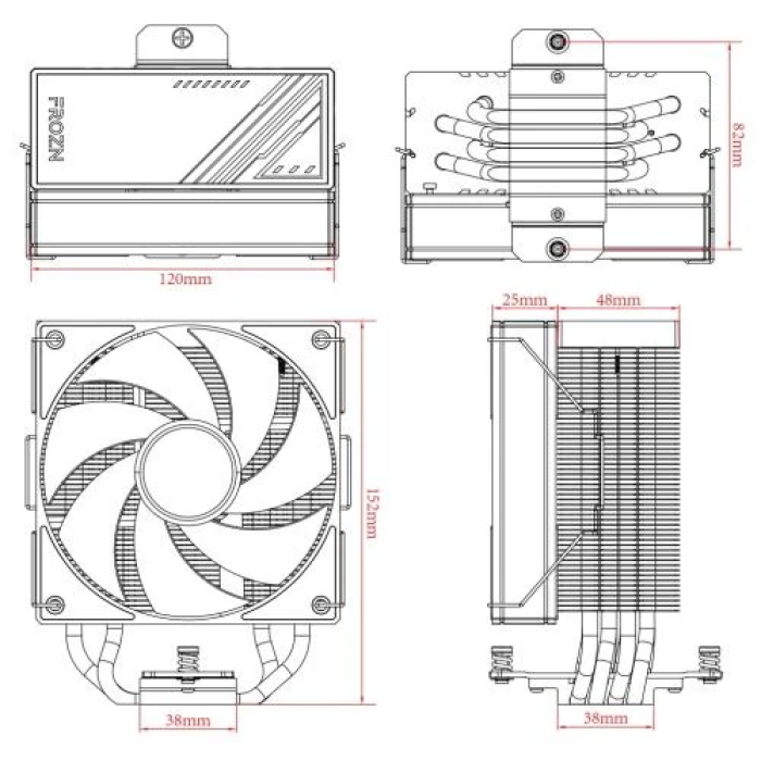 Процесорний кулер ID-Cooling FROZN A410 чорного кольору