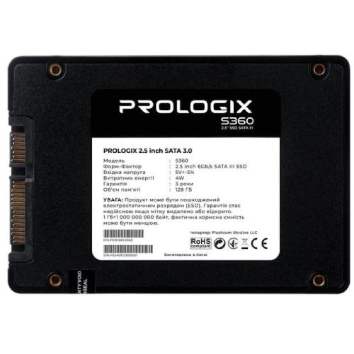 SSD-накопичувач ProLogix S360 на 128 ГБ із SATA3