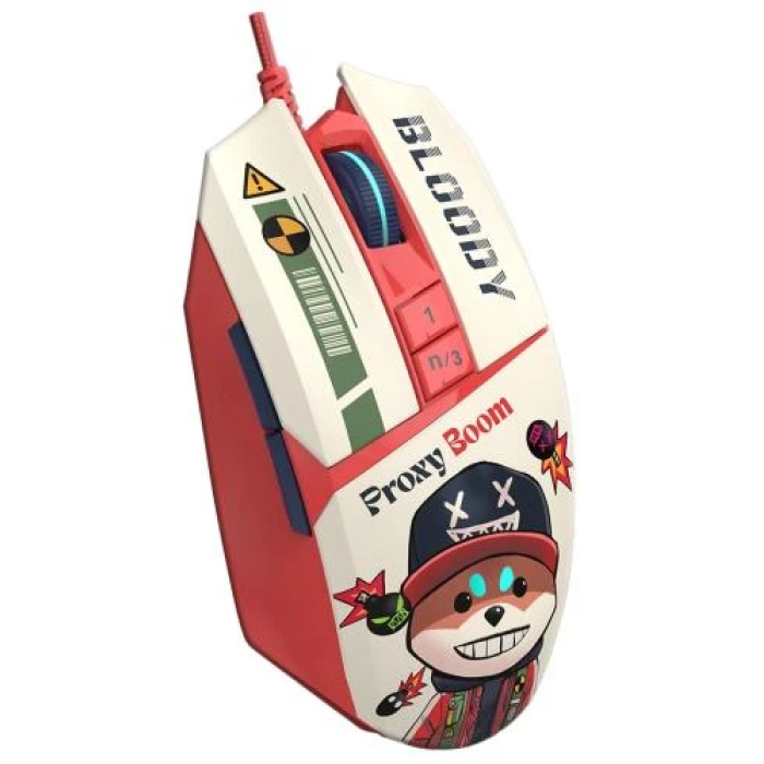 Ігрова миша A4Tech W63 Max Proxy Boom у кольорі White/Red