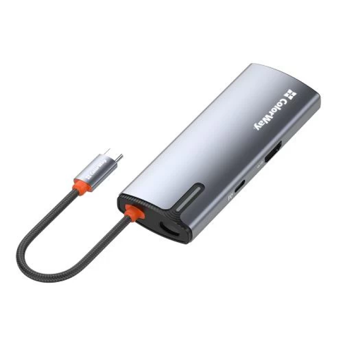 USB-хаб-док-станція ColorWay CW-HUB01 5-в-1, сірий