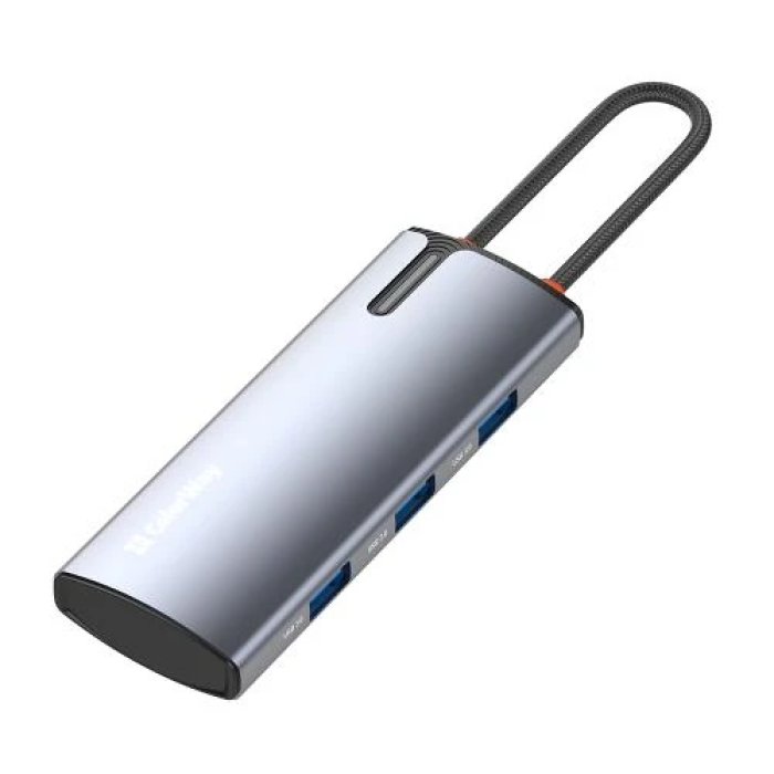 USB-хаб-док-станція ColorWay CW-HUB01 5-в-1, сірий