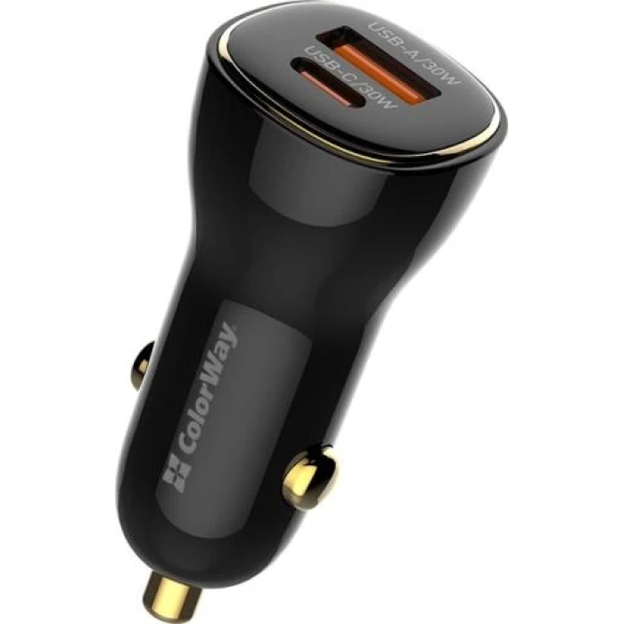 Автомобільна зарядка ColorWay на 60 Вт з USB-C та USB-A