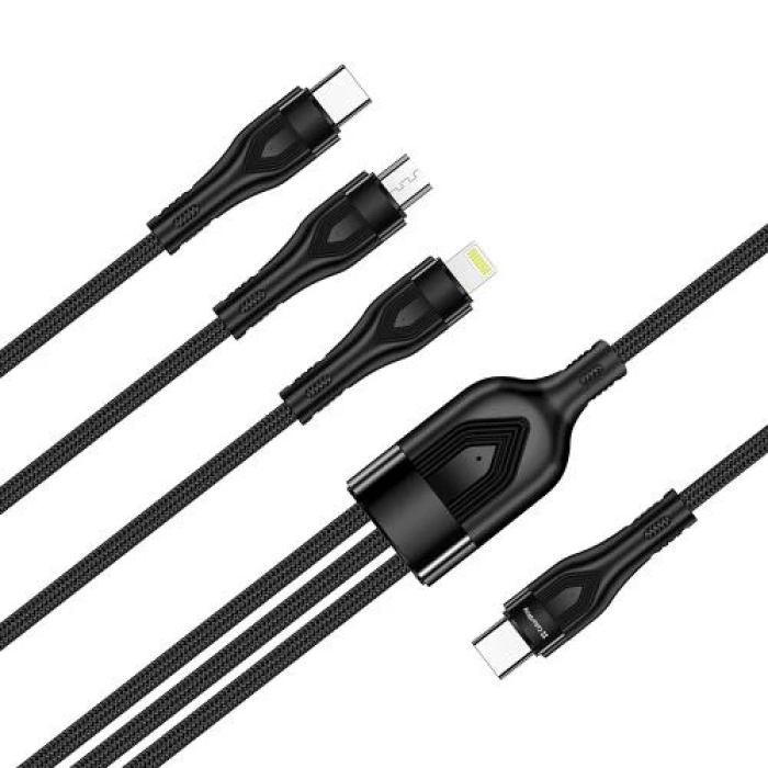 Комбінований кабель USB Type-C ColorWay CW-CBPDU3060-BK, 1,2 м, 60 Вт