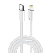Кабель USB Type-C — Lightning (шнур для заряджання) ColorWay CW-CBPDCL061-GR 1 м, сірий