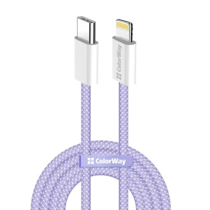 Зарядний кабель ColorWay USB Type-C — Lightning, 1 м