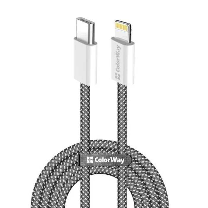 Кабель USB-C — Lightning ColorWay 1 м для живлення та синхронізації