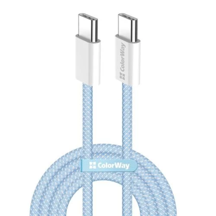 Плетений кабель ColorWay USB-C — USB-C, 1 м