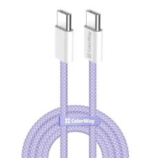 Кабель USB Type-C — Type-C (кабель USB-C) ColorWay CW-CBPDCC061-PU 1 м, 60 Вт, фіолетовий