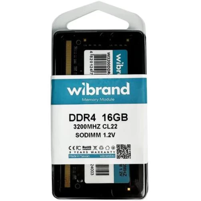 Оперативна пам’ять Wibrand SO-DIMM DDR4 16 ГБ 3200 МГц для ноутбука