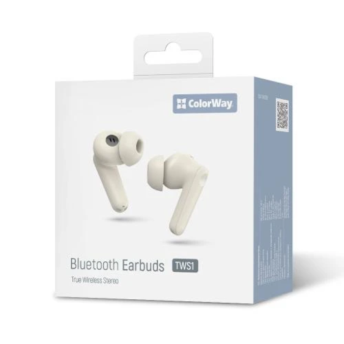 Бежеві бездротові навушники ColorWay Earbuds TWS 1
