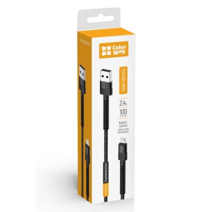 USB-кабель Lightning ColorWay CW-CBUL063-BK, 1 м