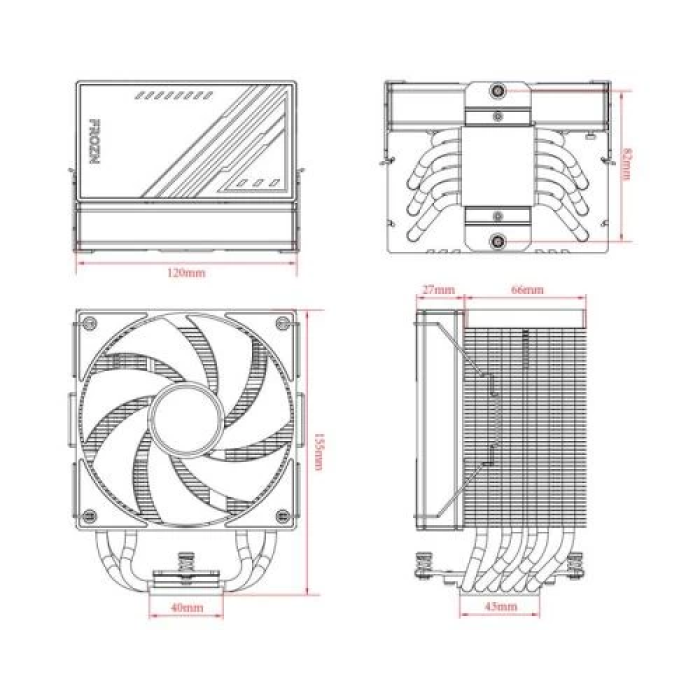 Процесорний кулер ID-Cooling FROZN A610 ARGB для CPU до 250 Вт
