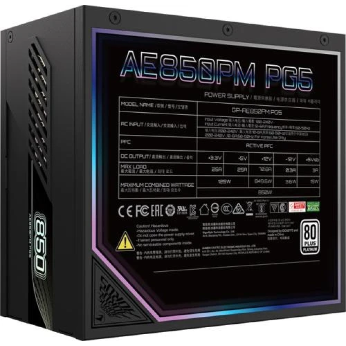 Блок живлення Gigabyte AORUS ELITE P850W на 850 Вт