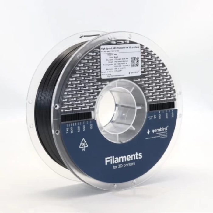 ABS-філамент Gembird 3DP-ABS1.75HY-01-BK — чорний, 1,75 мм, 1 кг