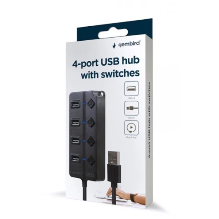 USB-хаб Gembird UHB-U2P4P-01 на 4 порти USB 2.0