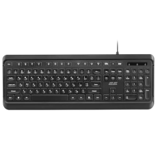 Клавіатура (дротова клавіатура) 2E KS120 чорна, USB, UA / EN, біле підсвічування