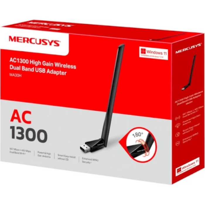 USB Wi‑Fi адаптер Mercusys MA30H зі швидкістю 867 Мбіт/с