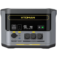 Зарядна станція Vtoman FlashSpeed 1500, Black/Grey, 1500 Вт / 1548 Вт/год, 2xType-C (100 Вт), 4xUSB (18 Вт + 3x12 Вт), 2xDC, 3x220V, LiFePO4