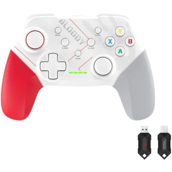 Бездротовий геймпад Bloody GPW50 White/Red/Grey для PC, PS3 та Android