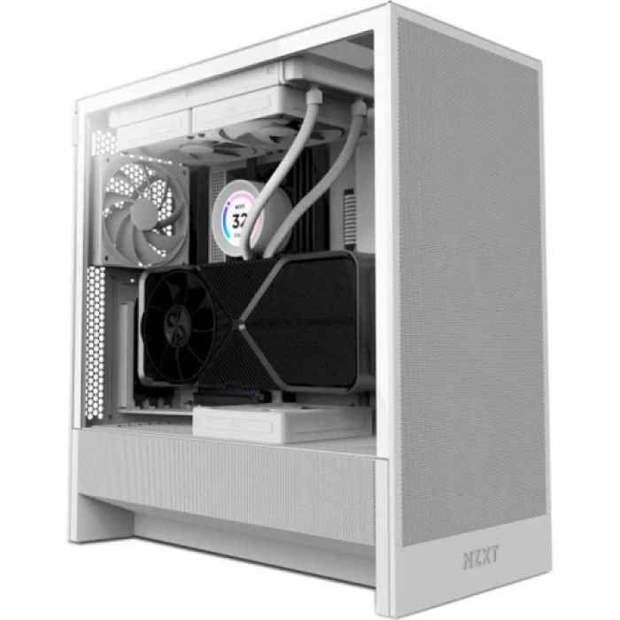 Білий корпус NZXT H5 Flow Midi Tower із двома вентиляторами