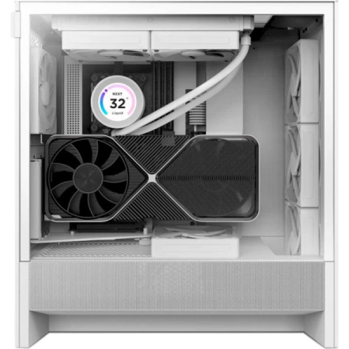 Білий корпус NZXT H5 Flow Midi Tower із двома вентиляторами