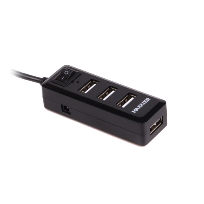 USB-хаб Maxxter на 4 порти з блоком живлення