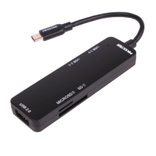 Хаб USB (USB-концентратор) Maxxter HU3C-3PTF-01 чорний, 1×USB 3.0, 2×USB 2.0, SD/microSD