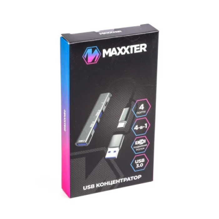 USB-хаб Maxxter з Type-C та трьома USB-портами