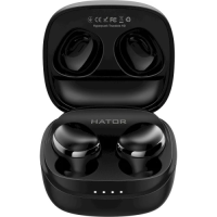 Бездротові навушники (TWS-гарнітура) Hator Hyperpunk Truedots HD чорні, Bluetooth 5.3