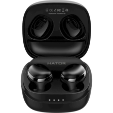 Бездротові навушники (TWS-гарнітура) Hator Hyperpunk Truedots HD чорні, Bluetooth 5.3