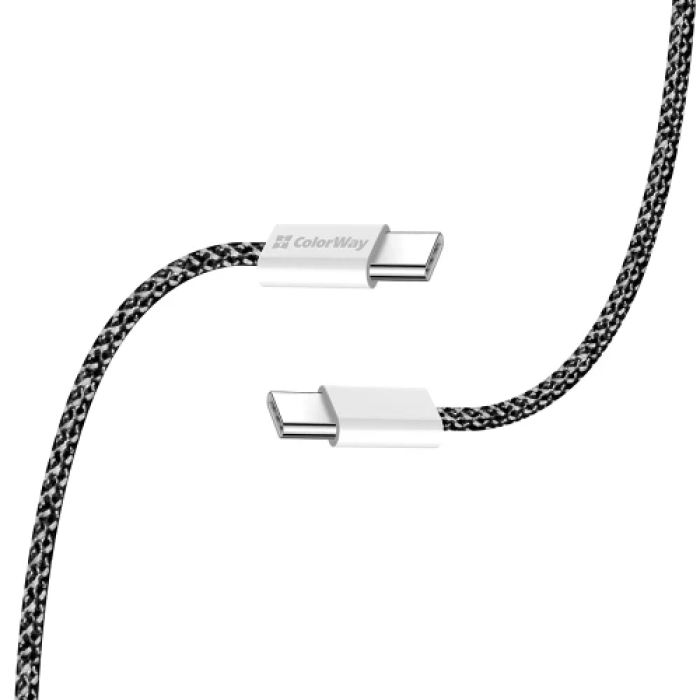 Кабель ColorWay USB-C — USB-C, 2 м, 60 Вт, чорний